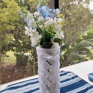 Hand Crafted Wine Bottle Vase Cover Gift Bar Cart Essential Botanical Holiday